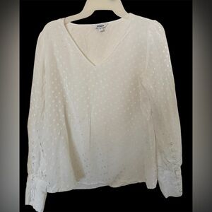 Express Women's Cream V-Neck Top